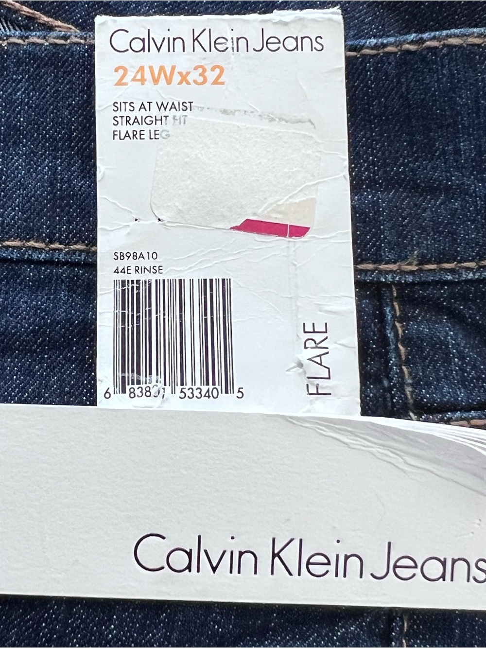 Calvin Klein 24W Flare Leg Jeans Straight Fit Coastal Cowgirl Beach Rodeo Ranch - Picture 10 of 11